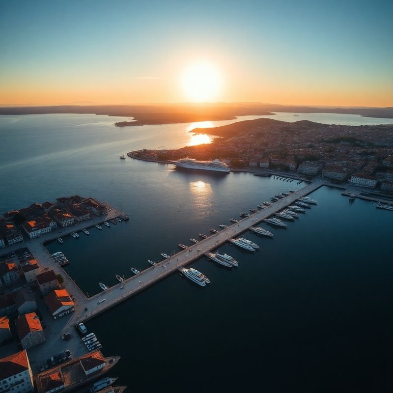 Pogled na riječku luku u zlatnom svjetlu